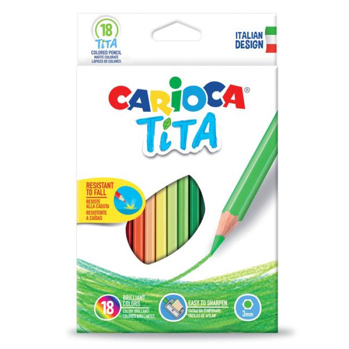 Creioane colorate hexagonale rezistente Tita 18/set - Carioca